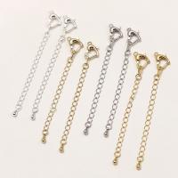 Brass Extender Chain Heart plated DIY nickel lead & cadmium free 55mm Sold By PC