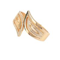 Cink Alloy Bangle Nakit, zlatna boja pozlaćen, modni nakit & za žene & s Rhinestone, zlatan, nikal, olovo i kadmij besplatno, 61x50x45mm, Prodano By PC