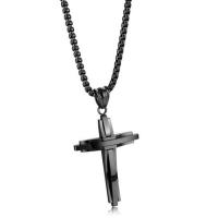 Titanium Steel Necklace Cross Vacuum Ion Plating fashion jewelry & Unisex Length 45 cm Sold By PC