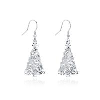 Christmas Earrings 304 Stainless Steel Christmas Tree Vacuum Ion Plating Christmas Design & for woman & hollow Sold By Pair