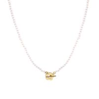 Collar de perlas de plástico, aleación de zinc, con Perlas de plástico ABS, Joyería & para mujer, dorado, 13mm, Vendido para 39.8 cm Sarta
