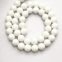 Gemstone smykker perler, Natursten, Runde, du kan DIY & forskellig størrelse for valg, hvid, Solgt Per Ca. 38 cm Strand