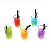 Harts Pendant, Glas, med Harts, Cup, epoxi klistermärke, Unisex, fler färger för val, 11x18mm, Ca 100PC/Bag, Säljs av Bag