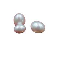 Perline conchiglia in bianco naturale , ellisse, DIY & mezzo foro, bianco, 8x11mm, Venduto da PC