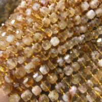perles de citrine, cadre, poli, DIY, Jaune, 6-7mm, Vendu par Environ 15 pouce brin