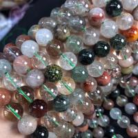 Gemstone Smycken Pärlor, Phantom Quartz, Rund, polerad, DIY & olika storlek för val, flerfärgad, Såld Per Ca 15 inch Strand