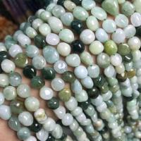 Jade korálky, Jade Barma, Nuggets, lesklý, DIY, zelený, 8-9mm, Prodáno za Cca 15 inch Strand