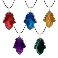Pingentes de joias de ágata, with argila, unissex, Mais cores pare escolha, 46x35mm, vendido por PC
