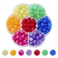 Acrylic Beads with Plastic Box Round DIY mixed colors Approx Sold By Box