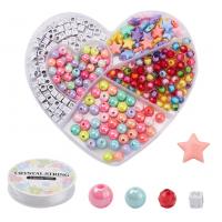 Acrylic Jewelry Finding Set with Plastic Box & Elastic Thread DIY mixed colors Sold By Box