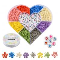 Acrylic Jewelry Finding Set, with Plastic Box & Elastic Thread & Glass Seed Beads, DIY, mixed colors, 155x135x27mm, Sold By Box
