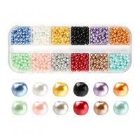 perles de rocaille en verre goutte, avec Boîte en plastique, Rond, DIY, couleurs mélangées, 130x50x15mm, Environ 1200PC/boîte, Vendu par boîte