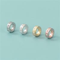 925 Sterling Sølv Mellemled Perler, Rondelle, forgyldt, du kan DIY & forskellig størrelse for valg & med rhinestone, flere farver til valg, Solgt af PC