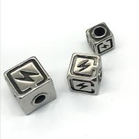 Stainless Steel Beads 304 Stainless Steel Square DIY & blacken original color Sold By PC