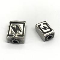Stainless Steel Beads 304 Stainless Steel Rectangle DIY & blacken original color Sold By PC