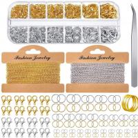 Iron Jewelry Finding Set with Copper Coated Iron & Zinc Alloy plated DIY mixed colors nickel lead & cadmium free Sold By Set