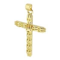 Brass Cross Pendants gold color plated fashion jewelry & DIY & for woman golden Approx 3.5mm Sold By Lot