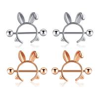 Stainless Steel Nipple Ring 304 Stainless Steel Rabbit Vacuum Ion Plating fashion jewelry & Unisex Sold By PC