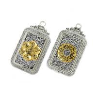 Zinc Alloy Hollow Pendants Rectangle plated rotatable & DIY nickel lead & cadmium free Sold By PC