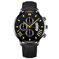 Men Wrist Watch Zinc Alloy with PU Leather & Glass waterproofless & Chinese movement & for man nickel lead & cadmium free 42*10mm Length Approx 24 cm Sold By PC