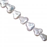 Keishi ferskvandskulturperle Beads, Ferskvandsperle, Tre Leaf Clover, du kan DIY, hvid, 12-13mm, Solgt Per Ca. 36-38 cm Strand