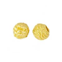 Zinc Alloy Large Hole Bead Lion gold color plated DIY golden nickel lead & cadmium free Approx 5mm Sold By Bag