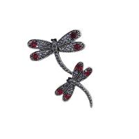 Rhinestone Brooch Zinc Alloy Dragonfly plated for woman & with rhinestone Sold By PC