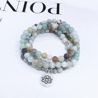 Natural Amazonite Bracelets ​Amazonite​ with zinc alloy bead polished Unisex multi-colored 6mm Sold Per Approx 25.51 Inch Strand