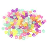 Granos de acrílico de la joyería, Corazón, Bricolaje & fluorescente, color mixto, 10mm, aproximado 100PCs/Bolsa, Vendido por Bolsa