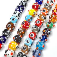 Evil Eye lampwork perle, Millefiori lampwork, možete DIY & različitih stilova za izbor & glatko & mat, više boja za izbor, 10mm, Prodano By PC