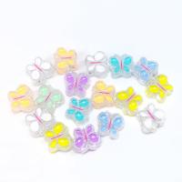 Transparent Acrylic Beads, Butterfly, DIY & enamel, more colors for choice, 20x18x9mm, Approx 100PCs/Bag, Sold By Bag