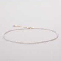 Freshwater Pearl Brass Necklace with Brass Round gold color plated & for woman white Length 16.93 Inch Sold By PC