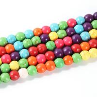 Syntetisk Turkis Bead, Runde, poleret, du kan DIY & forskellig størrelse for valg, flere farver til valg, Solgt Per Ca. 14.56 inch Strand
