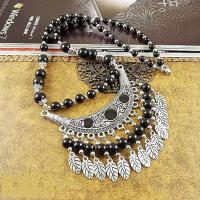 Glass Beads Necklaces Zinc Alloy with Glass Beads with 1.96 inch extender chain plated for woman Length Approx 22.44 Inch Sold By PC