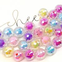Perlen in Perlen Acrylperlen, Acryl, rund, DIY & facettierte, gemischte Farben, 16mm, ca. 100PCs/Tasche, verkauft von Tasche