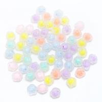 Bead in Bead Acrylic Beads Flower & DIY & frosted mixed colors 10mm Sold By Bag