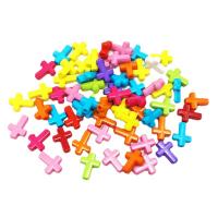 Opaque Acrylic Beads, Cross, DIY, more colors for choice, 12x15x4mm, Approx 100PCs/Bag, Sold By Bag