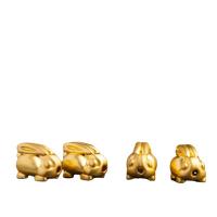 Zinklegering Animal Kralen, Zinc Alloy, Konijn, gold plated, DIY, gouden, nikkel, lood en cadmium vrij, 12.20x8.30x9.20mm, Verkocht door PC