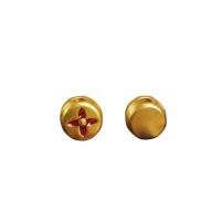 Zinklegierung Perle, rund, goldfarben plattiert, DIY & Emaille, goldfarben, frei von Nickel, Blei & Kadmium, 7.60x5.90mm, verkauft von PC