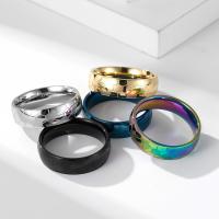 Titanium Steel Finger Ring polished fashion jewelry & Unisex 6mm Sold By PC