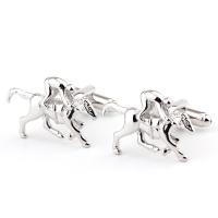 Cufflinks Brass Horse platinum color plated for man nickel lead & cadmium free Sold By Pair