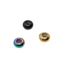 304 rostfritt stål Stopper Pärlor, med Silikon, Rondelle, DIY, fler färger för val, 8x4mm, Säljs av PC