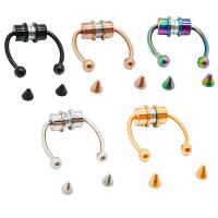 Ανοξείδωτο χάλυβα Μύτη Piercing Κοσμήματα, 304 από ανοξείδωτο χάλυβα, για άνδρες και γυναίκες & με μαγνητική, περισσότερα χρώματα για την επιλογή, 14mm, Sold Με PC