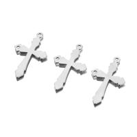 Edelstahl-Kreuz- Anhänger, 304 Edelstahl, DIY & Doppelloch, keine, 21x36mm, ca. 100PCs/Tasche, verkauft von Tasche