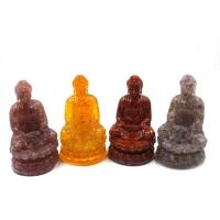زخرفة هدية البوذية, حجر طبيعي, مع الراتنج, بوذا, مواد مختلفة للاختيار, المزيد من الألوان للاختيار, 65x65x108mm, تباع بواسطة PC