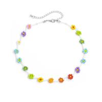 Glass Beads Necklaces Seedbead with Zinc Alloy & Acrylic with 2.7inch extender chain fashion jewelry & for woman multi-colored nickel lead & cadmium free Length Approx 13.8 Inch Sold By PC