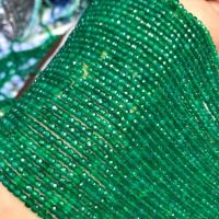 Perline in agata verde naturale, lucido, DIY, verde, 2.50mm, Lunghezza 38 cm, Venduto da PC