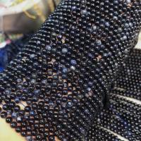 Saphir Perle, rund, poliert, DIY & verschiedene Größen vorhanden, royalblau, Länge 38 cm, verkauft von PC