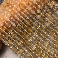 Perles Citrine naturelles, perles de citrine, poli, Surface de coupe de l'étoile & DIY, jaune d'or, 6mm, Longueur 38 cm, Vendu par PC