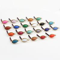 Resin Earring Drop Component with Zinc Alloy Horse Eye gold color plated DIY Approx Sold By Bag